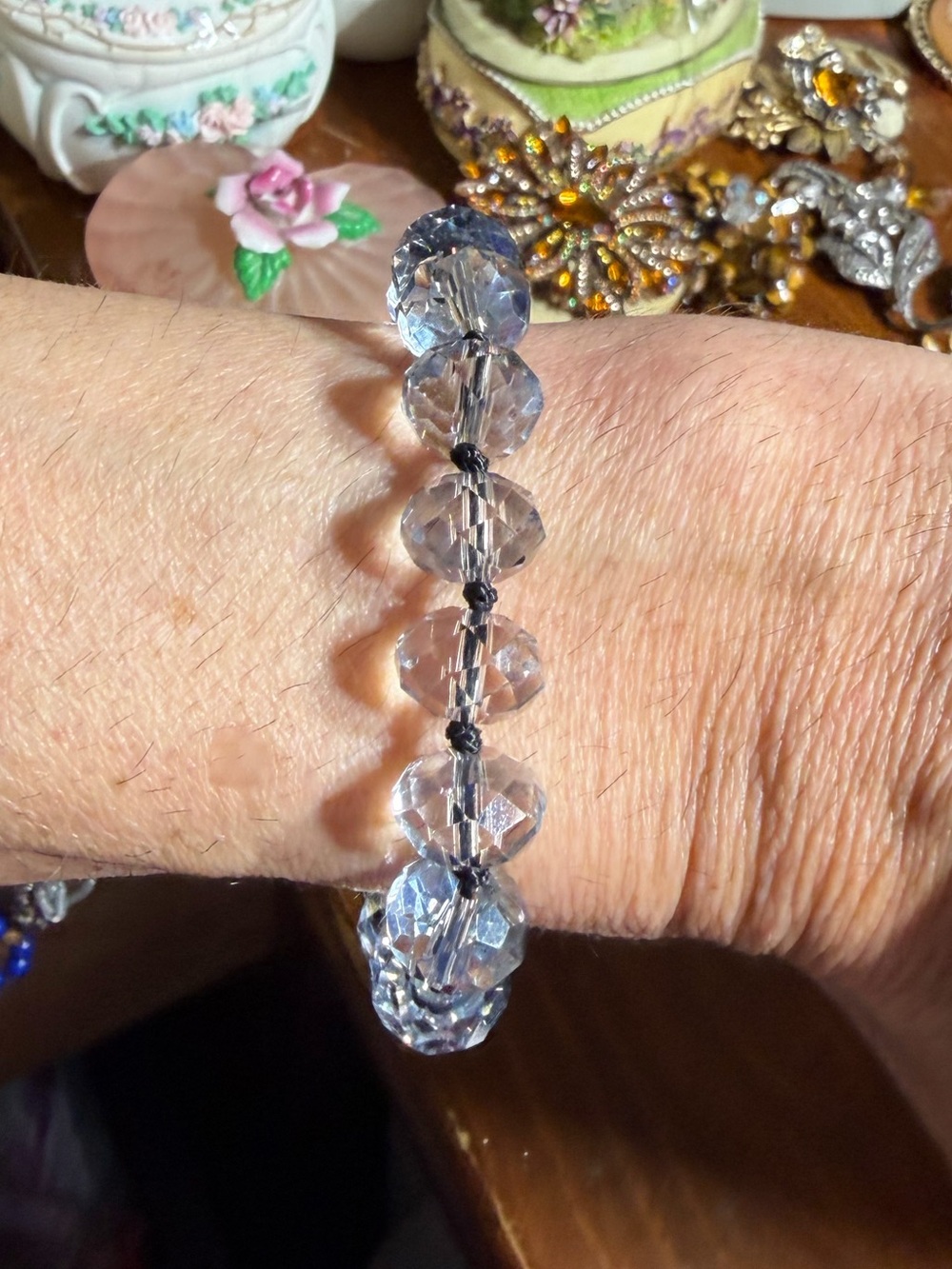Vintage Faceted Clear Crystal Bracelet